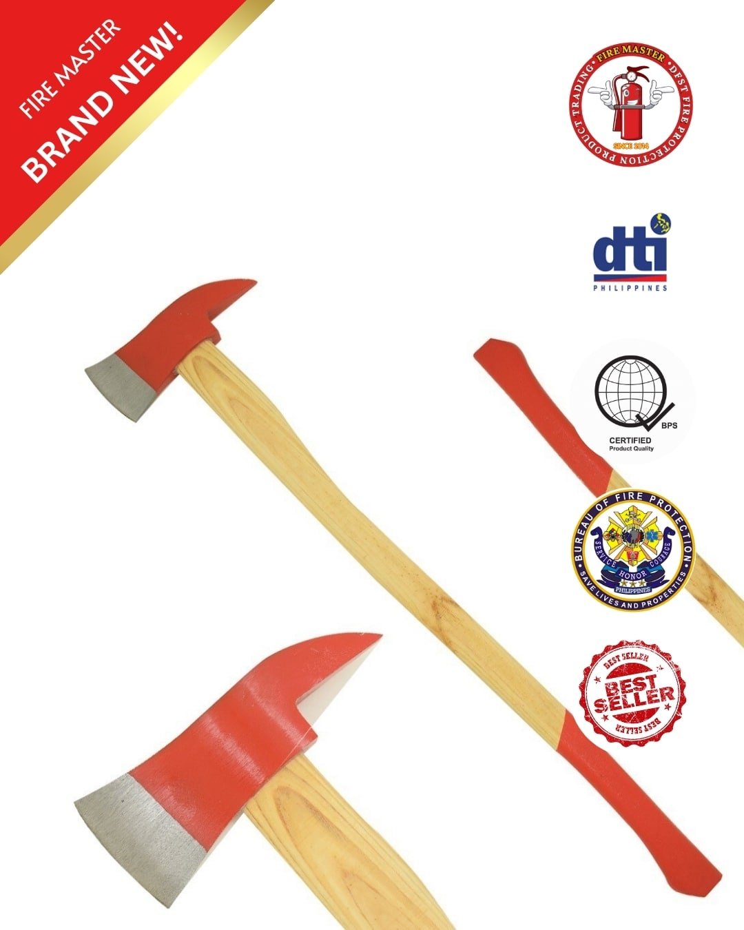 FIREMANS AXE 3FT WOOD HANDLE